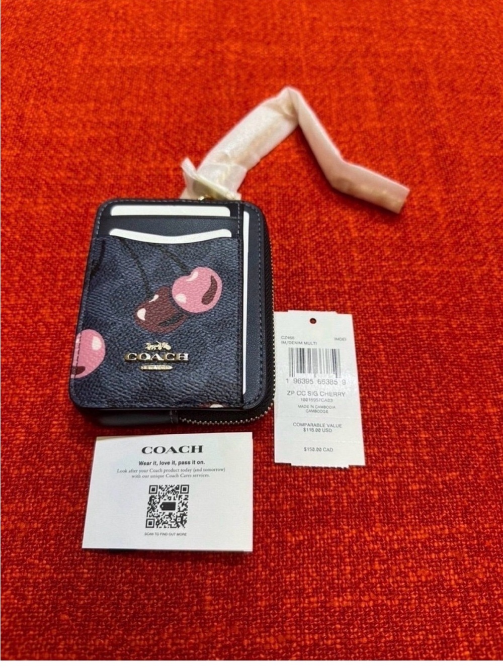 ❤️❤️❤️ Authentic Coach zip card case CZ468❤️❤️❤️